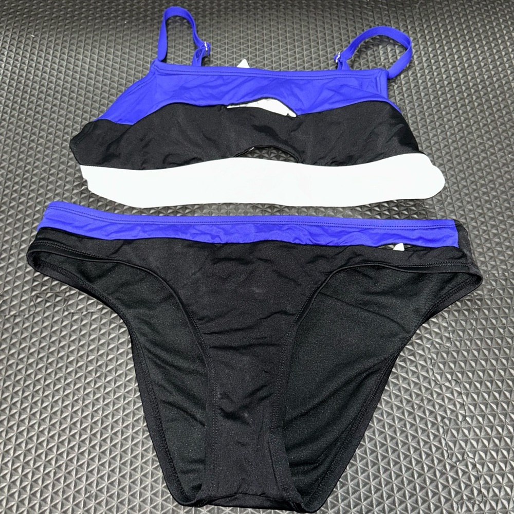 Shade & Shore Women's Bikini - Black, Blue, and White
